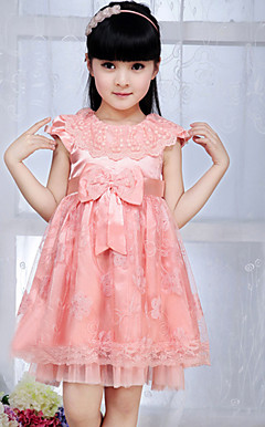 Pretty Short Sleeve Tulle/Satin Wedding/Evening Flower Girl Dress