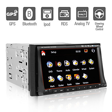  7 Inch Digital Touchscreen 2Din Car DVD Player with GPS TV  Bluetooth  RDS
