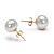  14k oro bianco 9.5 - 10 millimetri d'acqua dolce aaa orecchino di perla (dszz053)