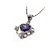 Fashion Purple Heart Cubic Zirconia Pendant - Sterling Silver Necklace 10685 (SZY730)