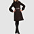  Double Breasted Balloon Sleeve Belted Wool Long Women's Coat(NT211)