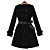  Double Breasted Long Sleeves Round Neckline A-line Satin Belted Wool Women's Coats(0104AK009-0676)