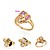  Beautiful 18K Gold Plated CZ Cubic Zirconia Rings (0292-91115-10)