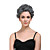  Capless Short High Quality Synthetic Natural Look Grey With White Curly Hair Wig