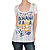  lettere ricamo breve stampate senza maniche scollo tondo strisce donne t-shirt (8502bc009-0736)