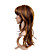  Capless lange hoge kwaliteit synthetische natuurlijke look goudbruin met blond europese weave haar pruik