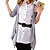  sjaal stijl revers 2-in-een ontwerp knoppen sluiting flexibele sleeves longline shirt / vrouwen shirts (ff-4201be102-0736)