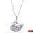  1gb kristallen zwaan vormige usb flash drive ketting (zilver)