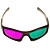  Re-useable Plastic Frame Resin Lens Anaglyphic Magenta + Green 3D Glasses