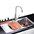 37 pouces évier encastré cuisine en acier inoxydable multi-fonction (double vasque)