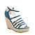  top kwaliteit denim bovenste hoge hakken sleehak met sjerp speciale gelegenheid schoen / fashion schoen (0985-k964)