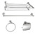  Aluminum 4-piece Bathroom Accessory Set (1041-LES-8100+8101+8108+8109)