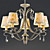  Rural Style Iron and Crystal Chandelier with 5 Lights (Fabric Shade)
