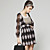  frente frisado friso efeito vestido de manga comprida / vestidos de mulheres (ff-d-bl0736304)
