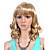  Capless Medium Length High Quality Synthetic Golden Blonde Curly Hair Wig