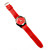  elegante decoração clássica mostradores pu pulseira de couro mulheres assistem homens - vermelho