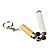  3-in-1 cigarette en forme de lampe de poche à LED blanche + laser rouge + noir de porte-clés stylo à bille (3 * LR41)