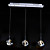  Stainless Steel 3-Light Mini Pendant Light with K9 Crystal ball Drop