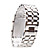  Silvery Metal Strip Digital Lava Style Iron Sport Couple Red LED Faceless Wrist Watch