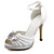  Elegant Satin Upper Stiletto Heel Peep Toe With Rhinestone Wedding Shoes
