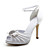  Elegant Satin Upper Stiletto Heel Peep Toe With Rhinestone Wedding Shoes