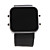  Orologio LED sportivo, con quadrante quadrato, cinturino in silicone, unisex - Nero