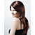  Capless Long Chocolate Brown Body Wave 100% Human Hair Wig with Side Bang