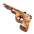  Pistolet en Bois avec Lanceur en Caoutchouc - Jouet