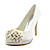  satijn bovenste naaldhak peep toe / pompen met strass / imitatie parel bruiloft bruids schoenen