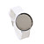  Pair of Jelly Sports Style Crystal Round Mirror Face Red LED Wrist Watch - Black & White