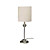  Crystal 1-Light Table Light with White Fabric Lamp