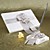  White Wedding Guest Book and Pen Set With Silver Pearl and Bow