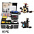  2 Gusseisen tattoo gun-Kit mit LCD-Leistung und 20 farbige Tinte