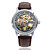  Montre Automatique avec Gravure pour Homme, En Cuir PU