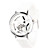  Hollow Out Star Pattern Design Unisex Quartz Wrist Watch with Crystal Decoration - White