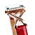  Red PU Leather Band Women's Quartz Wrist Watch with Crystal Decoration
