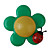  Novelty Flower LED Light with ladybug (Green)