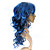 capless longue fibre 100% kasi bleu partie perruque costume