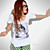  impressão menina de vidro t-shirt