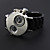  Orologio Gemini,doppio movimento PC, quadrante argento e nero, cinturino in silicone