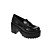  3" Chunky Heel Platform Black PU Lolita Shoes