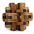  Wooden IQ Brain Teasr 12-piece Lock IQ Puzzle Magic Cube