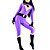  Purple and Black Mixed Color Women Lycra Catsuit