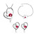  corazón señoras forma joyas de cristal se pone en aleación de astilla, incluyendo colores collar pendientes pulsera más disponible
