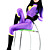  Purple and Black Mixed Color Women Lycra Catsuit