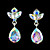  glanzende strass bruids sieraden set - 17 inch ketting met oorbellen