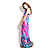  vaina / columna cabestro vestido de cuello máximo de gasa