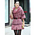  Half Sleeve Rabbit Fur Party Coat With Shawl Collar And Flower(s) (More Colors)