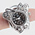  Frauen in Mode Legierung Ring analogen Uhr mit Schmetterling-förmige Gehäuse (silber)