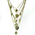  bronze teinte couches coeur médaillons collier
